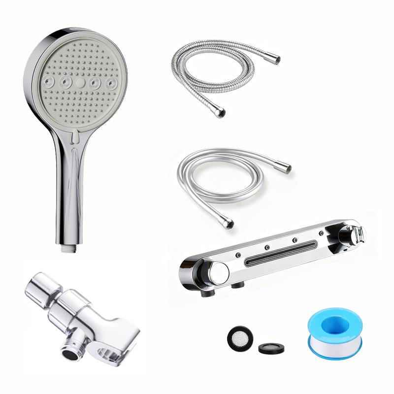 Multifunctional Back-Spray Waterfall Shower Head Drill-Free Wall Mount Bathroom Adjustable 3-Function Contemporary Minimalist Durable High-Quality Finish Handheld for Apartment Living